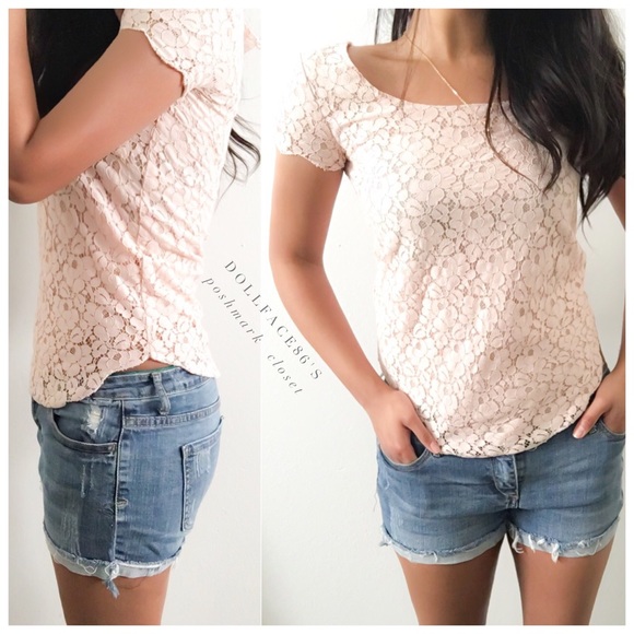 Aritzia Delicate Pink Lace Top - Picture 2 of 6